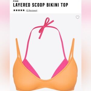 ISO!! PINK Victoria's Secret Layered Scoop Bikini Top - Orange & Hot Pink